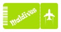 Vacation in Maldives, plane ticket icon Royalty Free Stock Photo