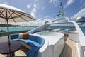 Vacation on Motor Yacht, details of Interior Luxury Yacht Royalty Free Stock Photo