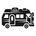 Vacation motorhome icon, simple style