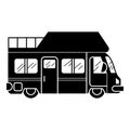 Vacation motorhome icon, simple style