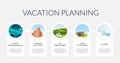 Vacation planning flat color vector informational infographic template