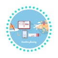 Vacation Planning Icon Flat Isolated Round