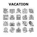 Vacation Rentals Place Collection Icons Set Vector