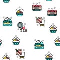 Vacation Rentals Place Vector Seamless Pattern