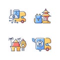 Vacation RGB color icons set