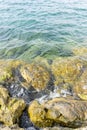 Vacation, Rocks by the Mediterranean sea on the island of Ibiza Royalty Free Stock Photo