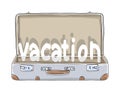 Vacation Suitcase vintage hand drawn art vector illustration