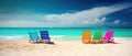 Vacation summer beach ocean . Travel promotion banner template with nice summer and spring feeling Generative AI Royalty Free Stock Photo