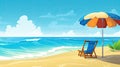 Vacation summer beach ocean . Travel promotion banner template with nice summer and spring feeling Generative AI Royalty Free Stock Photo