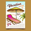 Vacation Sunny Beach Advertising Banner Vector