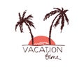 Vacation time hand drawn lettering quote Royalty Free Stock Photo