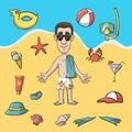 Vacation travel character construction pack