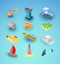 Vacation travel icons set