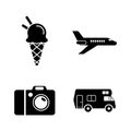 Vacation, Travel, Journey . Simple Related Vector Icons Royalty Free Stock Photo