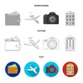 Vacation, travel, passport, globe .Rest and travel set collection icons in flat,outline,monochrome style vector symbol