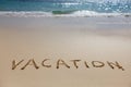 Vacation written on beach Royalty Free Stock Photo