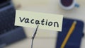 Vacation written Royalty Free Stock Photo