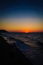 Vacationers On The Sunset Shore