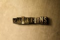 VACATIONS - close-up of grungy vintage typeset word on metal backdrop