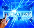 Vacations Map Displays Online Planning or Worldwide Vacation Travel