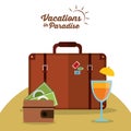 vacations in paradise suitcase wallet cocktail