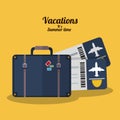 vacations summer time - suitcase tickets airline