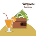 vacations summer time - wallet money cocktail