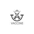 Vaccin logo medical vector antibiotic vaccination virus vaccine, design and illustration for health care