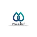 Vaccin logo medical vector antibiotic vaccination virus vaccine, design and illustration for health care