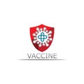 Vaccin logo medical vector antibiotic vaccination virus vaccine, design and illustration for health care