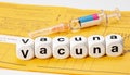 Vaccinate; vaccine written with dice Royalty Free Stock Photo