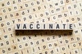 Vaccinate word concept on cubes