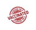 Vaccinated covid-19 red stamp, covid vaccination rubber stamp design Royalty Free Stock Photo