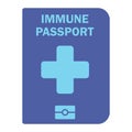 Vaccinated health passport. Travel immune passport. Paper document to show that a person has been vaccinated with the Covid-19