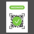 Vaccinated health passport. Travel immune passport. Paper document to show that a person has been vaccinated with the Covid-19