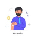 Vaccinated person concept