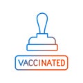 Vaccinated stamp gradient linear vector icon