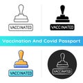 Vaccinated stamp icon