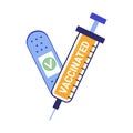 Vaccinated sticker label card design template