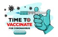 Vaccination against coronavirus poster or landing page Royalty Free Stock Photo