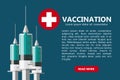 Vaccination campaign background flu shot syringe vaccine against virus copyspace copy isolated vector illustration