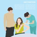 Vaccination cartoon on illustration graphic vector