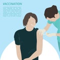 Vaccination cartoon on illustration graphic vector