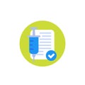vaccination check, medical flat icon