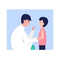Vaccination for a child, man doctor and boy Royalty Free Stock Photo