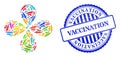 Vaccination Grunge Seal and Vaccination Colored Swirl Fireworks