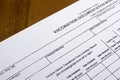 Vaccination Documentation Worksheet Royalty Free Stock Photo