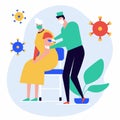 Vaccination for the elderly - modern colorful flat design style illustration