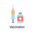 Vaccination flat icon isolated on white background