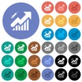 Vaccination graph round flat multi colored icons Royalty Free Stock Photo